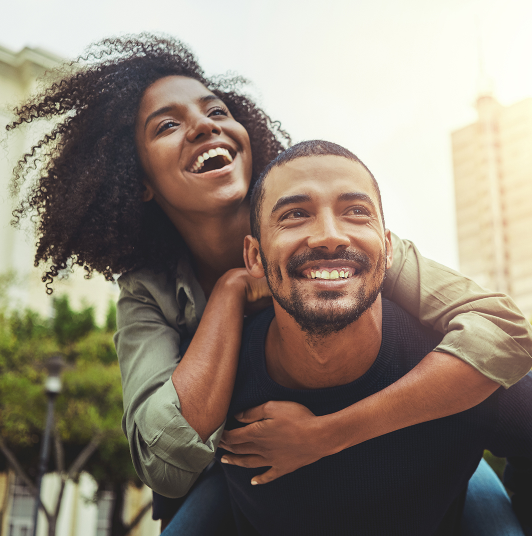 Happy couple enjoying spending time together